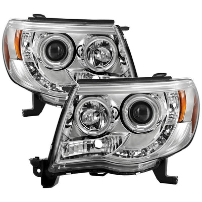 LED Halo Chrome Projector Headlights <br>05-11 Toyota Tacoma