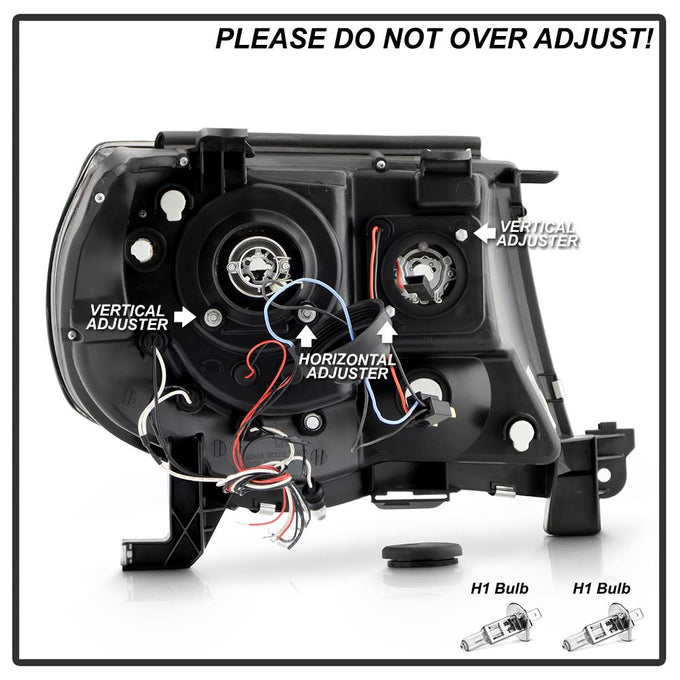 LED Halo Chrome Projector Headlights <br>05-11 Toyota Tacoma