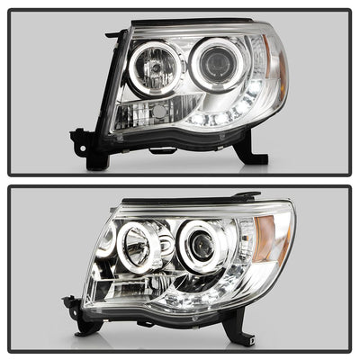 LED Halo Chrome Projector Headlights <br>05-11 Toyota Tacoma