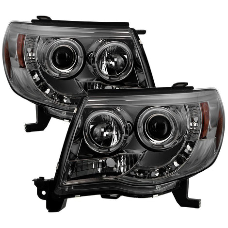 LED Halo Smoke Projector Headlights <br>05-11 Toyota Tacoma