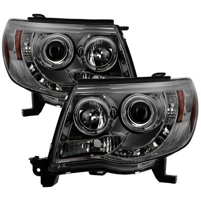 LED Halo Smoke Projector Headlights <br>05-11 Toyota Tacoma