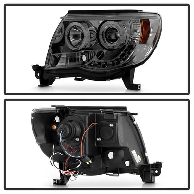 LED Halo Smoke Projector Headlights <br>05-11 Toyota Tacoma
