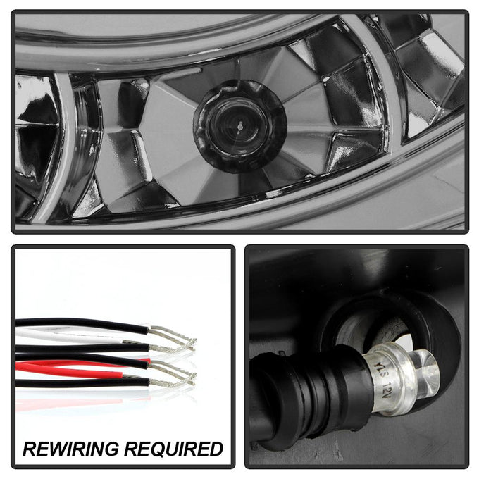 LED Halo Smoke Projector Headlights <br>05-11 Toyota Tacoma