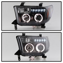 Eliminates AFS function Black LED Halo Projector Headlights <br>07-13 Toyota Tundra 08-13 Toyota Sequoia