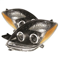 LED Halo Black Projector Headlights <br>06-08 Toyota Yaris