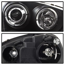 LED Halo Black DRL Projector Headlights <br>06-09 Volkswagen Jetta Rabbit GTI