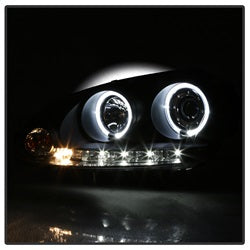 LED Halo Black DRL Projector Headlights <br>06-09 Volkswagen Jetta Rabbit GTI