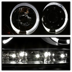 LED Halo Black DRL Projector Headlights <br>06-09 Volkswagen Jetta Rabbit GTI