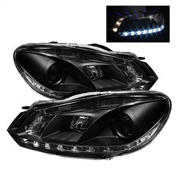 DRL Black Projector Headlights <br>10-13 Volkswagen GTI Golf 12-13 Volkswagen Golf R