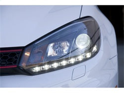 DRL Black Projector Headlights <br>10-13 Volkswagen GTI Golf 12-13 Volkswagen Golf R