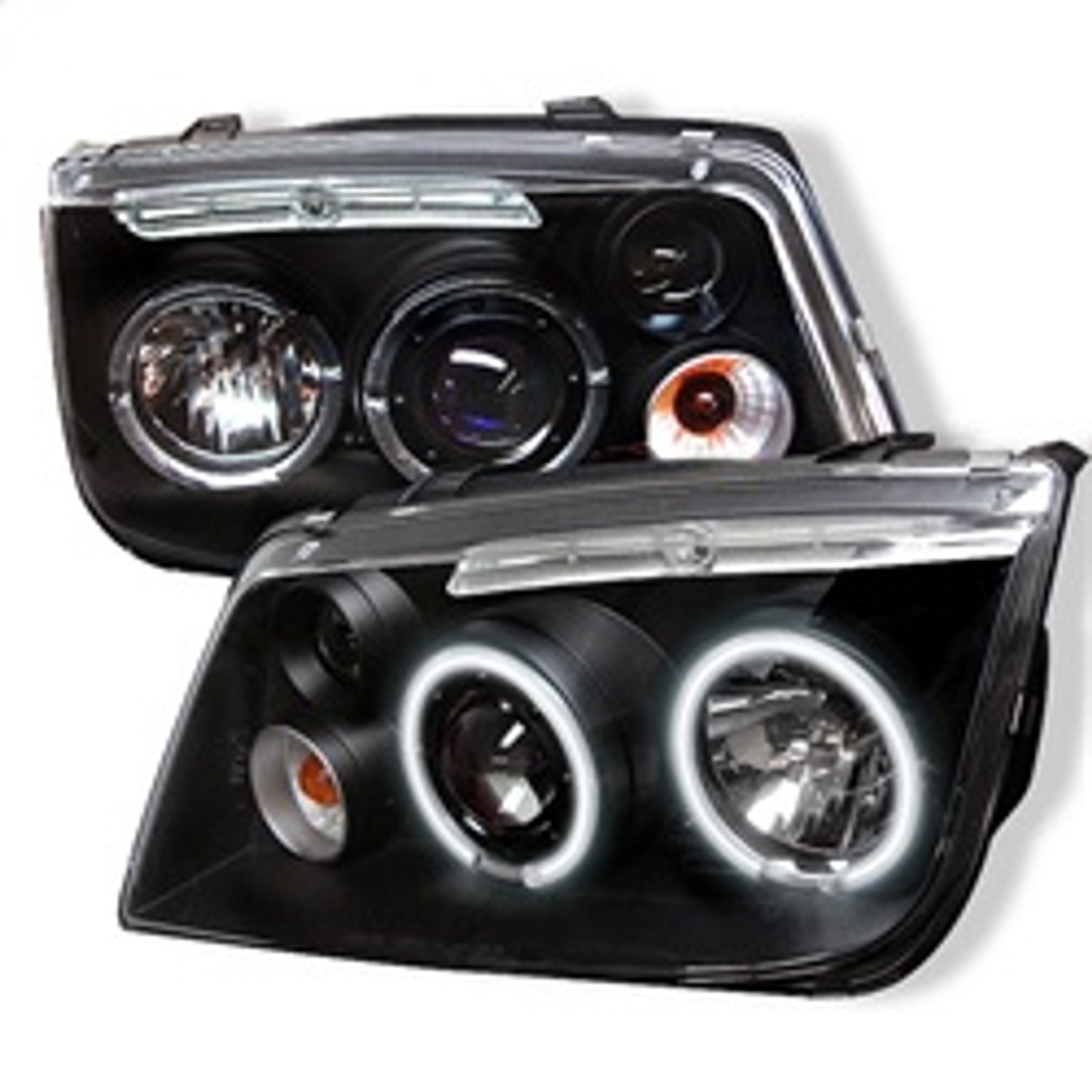 CCFL Halo Black Projector Headlights <br>99-05 Volkswagen Jetta