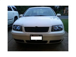 DRL Black Projector Headlights <br>99-05 Volkswagen Jetta