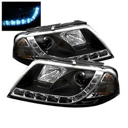 DRL Black Projector Headlights <br>01-05 Volkswagen Passat