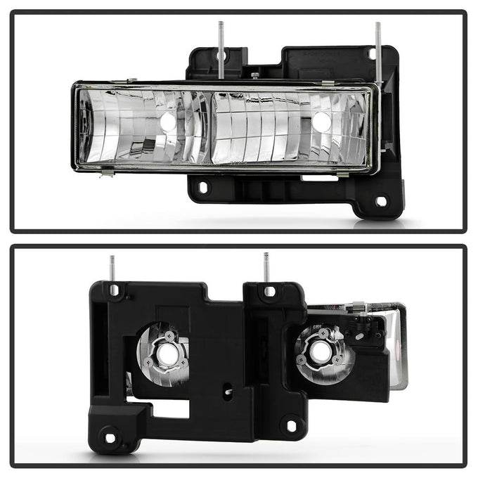 Chrome Crystal Glass Headlights <br>88-99 Chevy C/K-Series/ Suburban, Tahoe Yukon