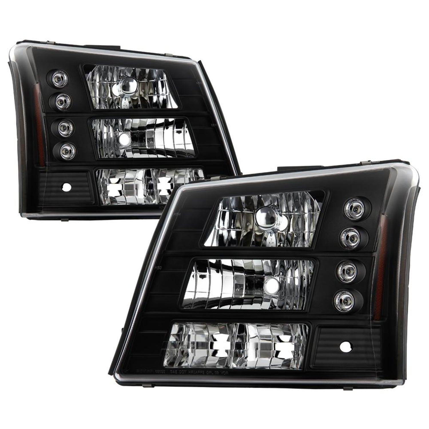 Black Crystal Headlights 1PC W/ Bumper Lights <br>03-06 Chevy Silverado 1500, 2500 ,3500 HD