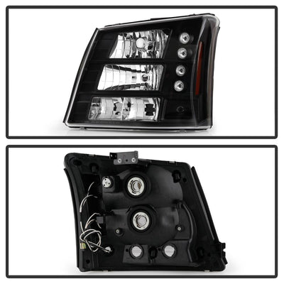 Black Crystal Headlights 1PC W/ Bumper Lights <br>03-06 Chevy Silverado 1500, 2500 ,3500 HD