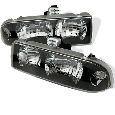 Black Crystal Headlights <br>98-05 Chevrolet Blazer 98-04 Chevrolet S10