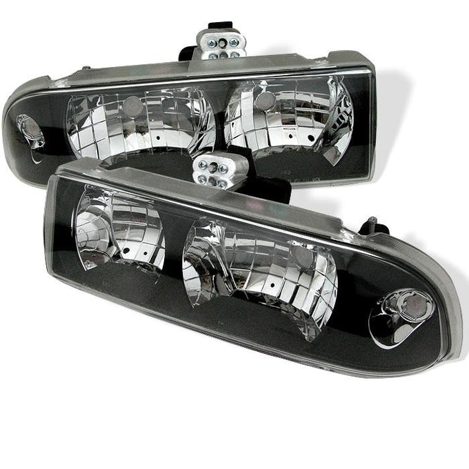 Black Crystal Headlights <br>98-05 Chevrolet Blazer 98-04 Chevrolet S10