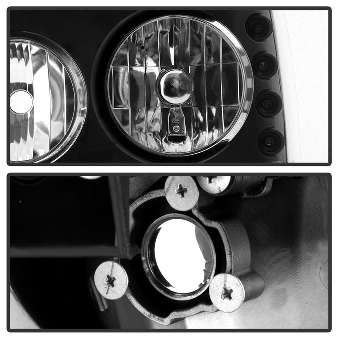 Black Crystal Headlights 1PC W/ Bumper Lights <br>99-02 Chevy Silverado 1500, 2500, 01-02 3500