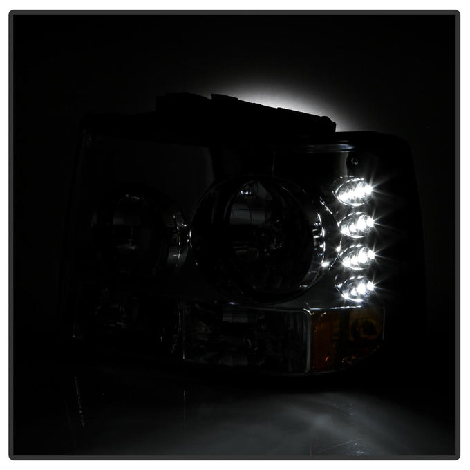 Chrome Crystal Headlights 1PC W/ Bumper Lights <br>99-02 Chevy Silverado 1500, 2500, 01-02 3500