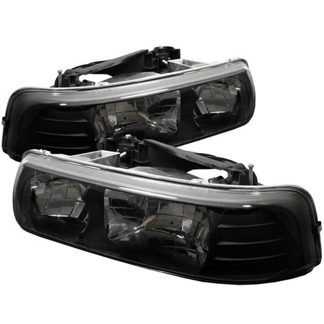 Black Crystal Headlights <br>99-02 Chevy Silverado, 00-06 Suburban 1500, 2500