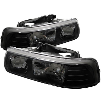 Black Crystal Headlights <br>99-02 Chevy Silverado, 00-06 Suburban 1500, 2500
