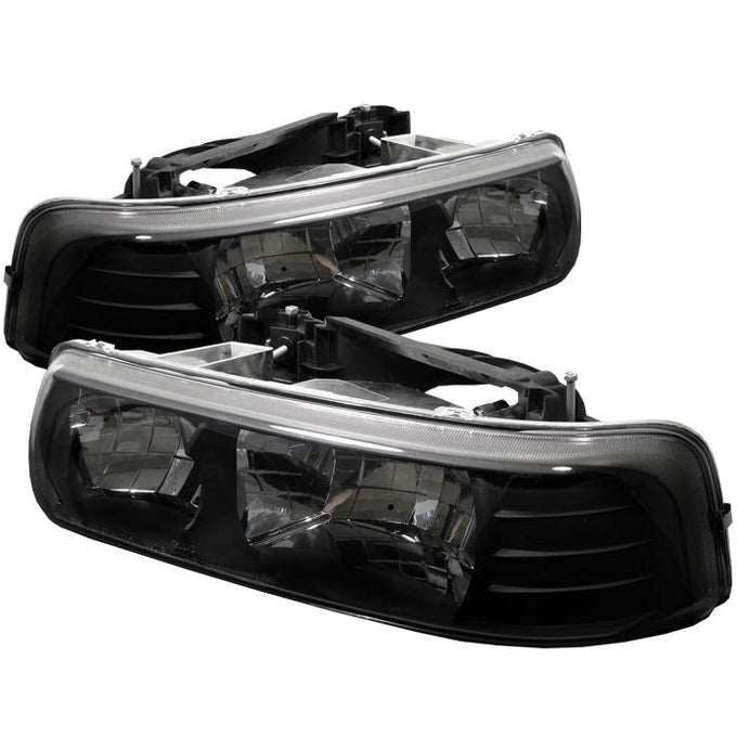Black Crystal Headlights <br>99-02 Chevy Silverado, 00-06 Suburban 1500, 2500