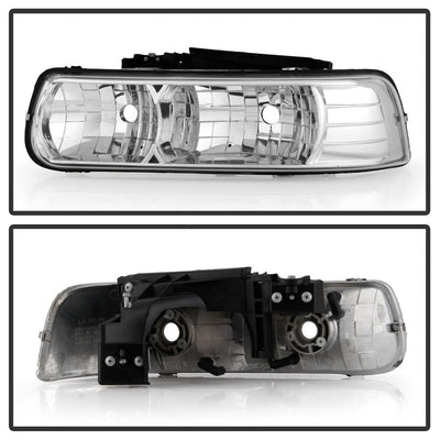 Chrome Crystal Headlights <br>99-02 Chevy Silverado, 00-06 Suburban 1500, 2500