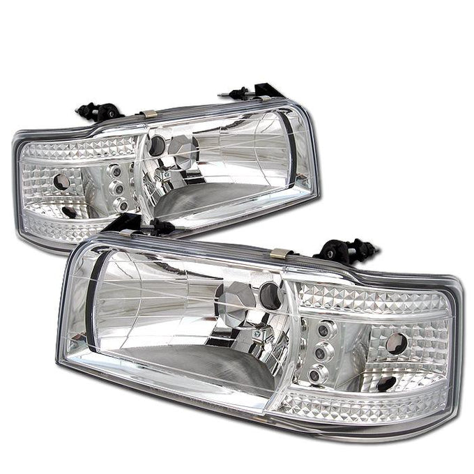 Chrome Crystal Headlights <br>92-96 Ford F-150 Bronco