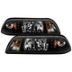 Black Crystal Headlights <br>87-93 Ford Mustang