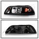 Black Crystal Headlights <br>87-93 Ford Mustang
