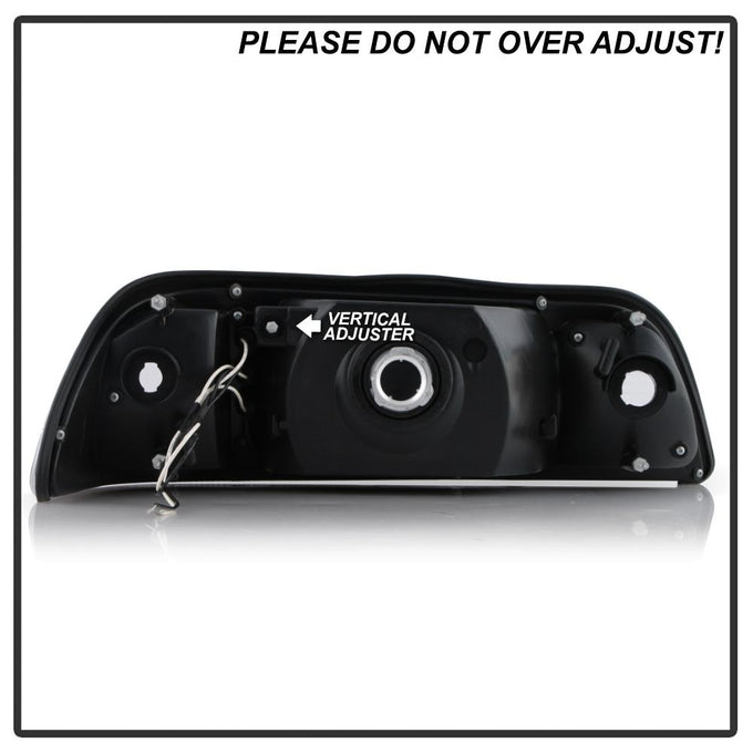 Black Crystal Headlights <br>87-93 Ford Mustang