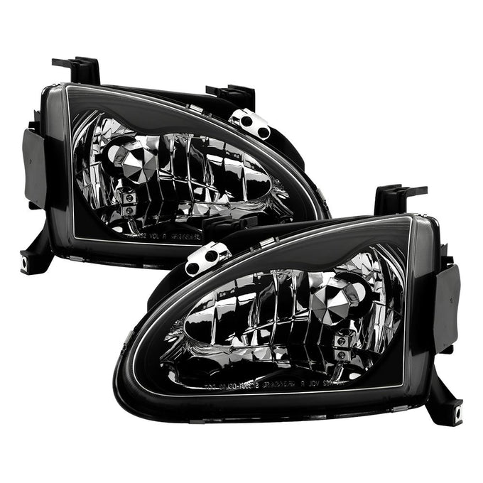 Black Crystal Headlights <br>93-97 Honda Civic del Sol