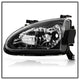 Black Crystal Headlights <br>93-97 Honda Civic del Sol