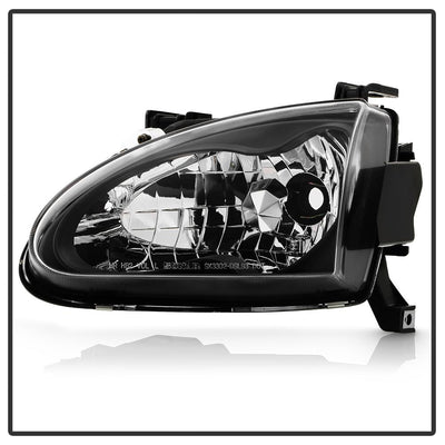 Black Crystal Headlights <br>93-97 Honda Civic del Sol