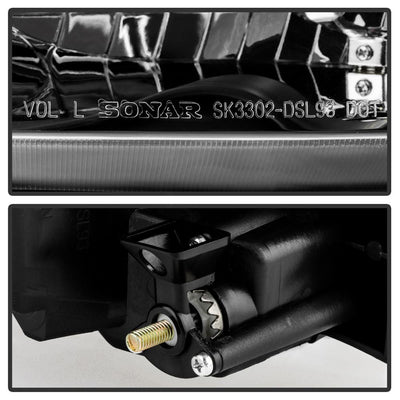 Black Crystal Headlights <br>93-97 Honda Civic del Sol