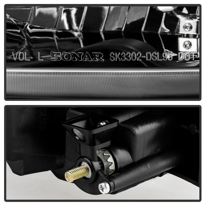 Black Crystal Headlights <br>93-97 Honda Civic del Sol