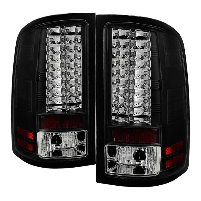 Black LED Tail Lights <br>07-13 GMC Sierra 1500 07-14 GMC Sierra 2500 HD Sierra 3500 HD