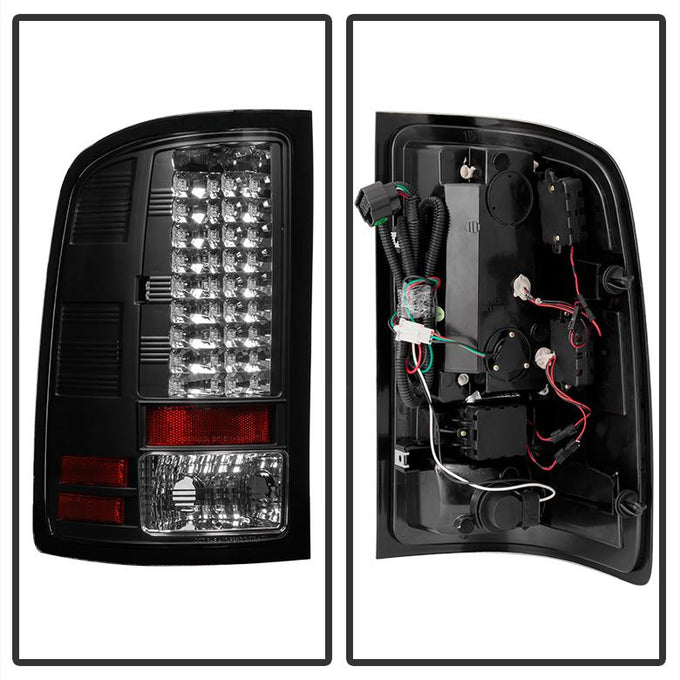 Black LED Tail Lights <br>07-13 GMC Sierra 1500 07-14 GMC Sierra 2500 HD Sierra 3500 HD