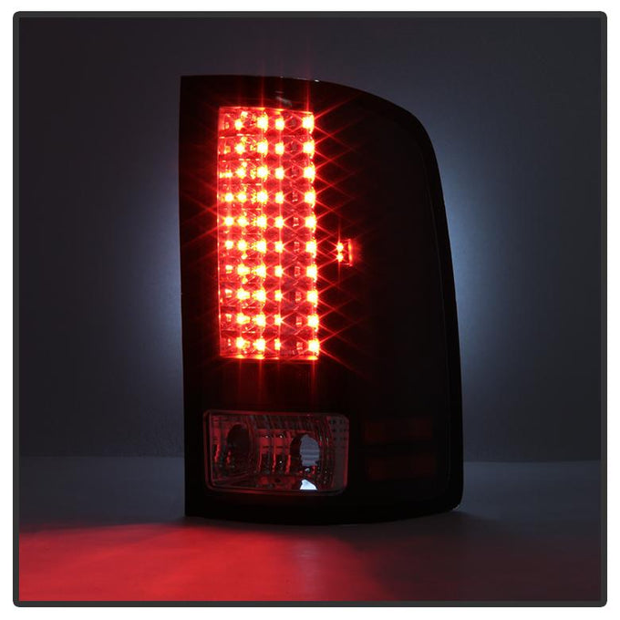 Black LED Tail Lights <br>07-13 GMC Sierra 1500 07-14 GMC Sierra 2500 HD Sierra 3500 HD