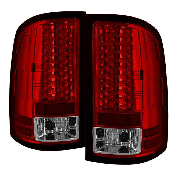 Red Clear LED Tail Lights <br>07-13 GMC Sierra 1500 07-14 GMC Sierra 2500 HD Sierra 3500 HD