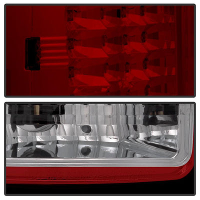 Red Clear LED Tail Lights <br>07-13 GMC Sierra 1500 07-14 GMC Sierra 2500 HD Sierra 3500 HD