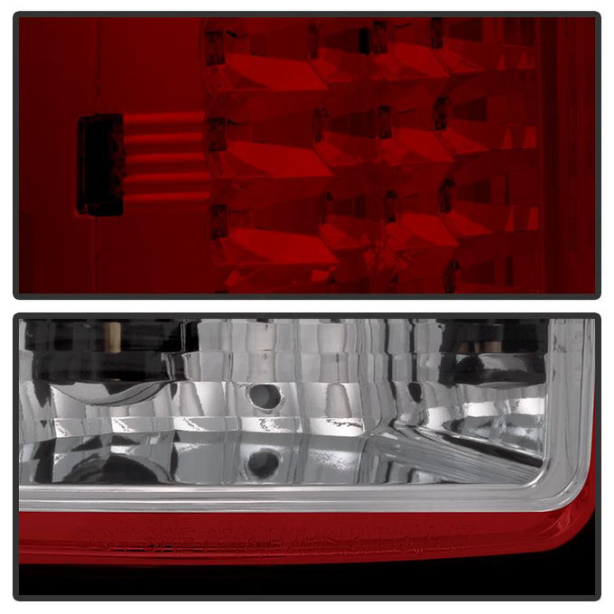 Red Clear LED Tail Lights <br>07-13 GMC Sierra 1500 07-14 GMC Sierra 2500 HD Sierra 3500 HD