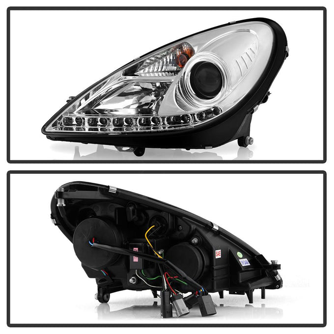 DRL Chrome Projector Headlights <br>05-10 Mercedes-Benz SLK350 SLK55 AMG SLK200