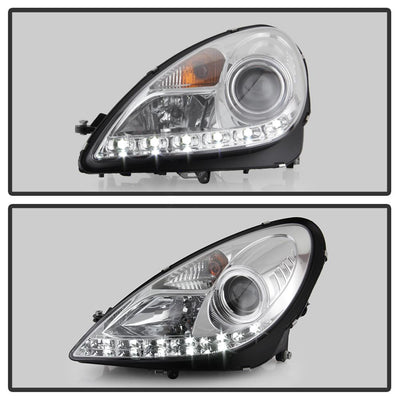 DRL Chrome Projector Headlights <br>05-10 Mercedes-Benz SLK350 SLK55 AMG SLK200