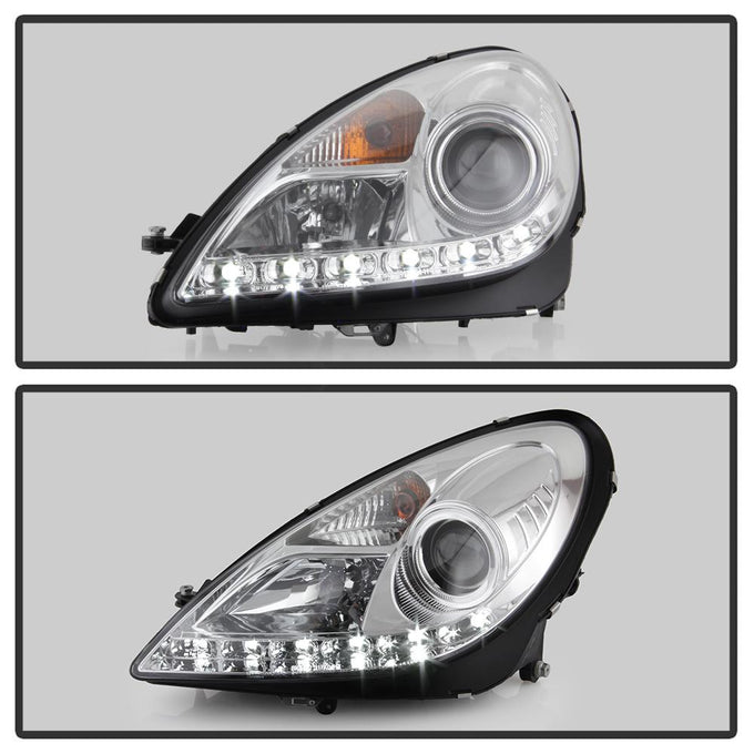 DRL Chrome Projector Headlights <br>05-10 Mercedes-Benz SLK350 SLK55 AMG SLK200