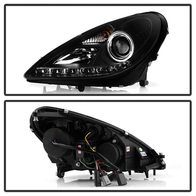 DRL Black Projector Headlights <br>05-10 Mercedes-Benz SLK350 SLK55 AMG SLK200