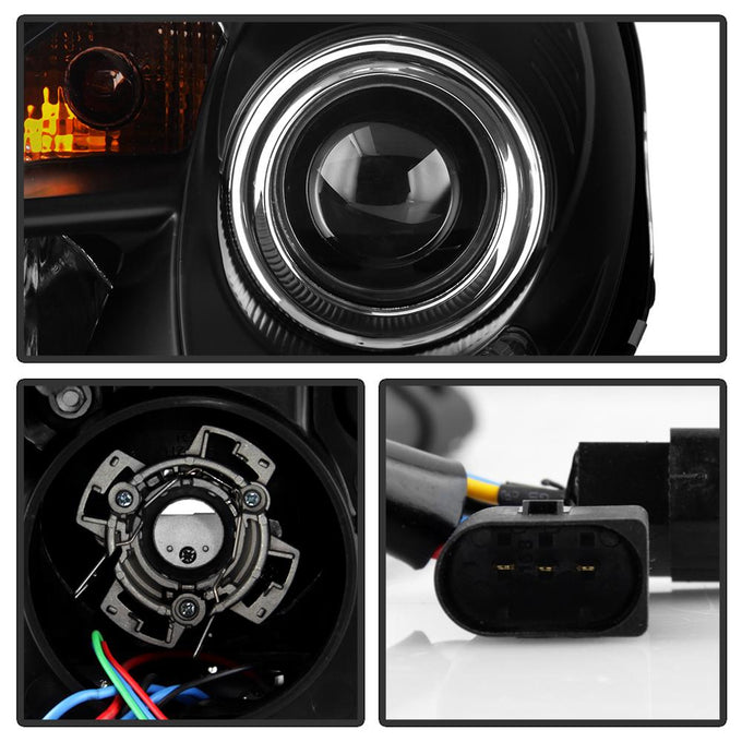 DRL Black Projector Headlights <br>05-10 Mercedes-Benz SLK350 SLK55 AMG SLK200
