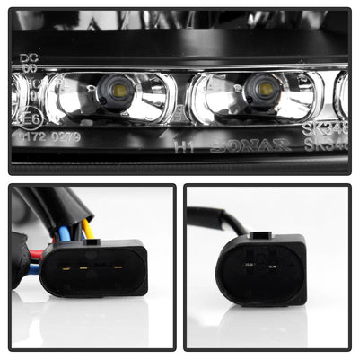DRL Black Projector Headlights <br>05-10 Mercedes-Benz SLK350 SLK55 AMG SLK200