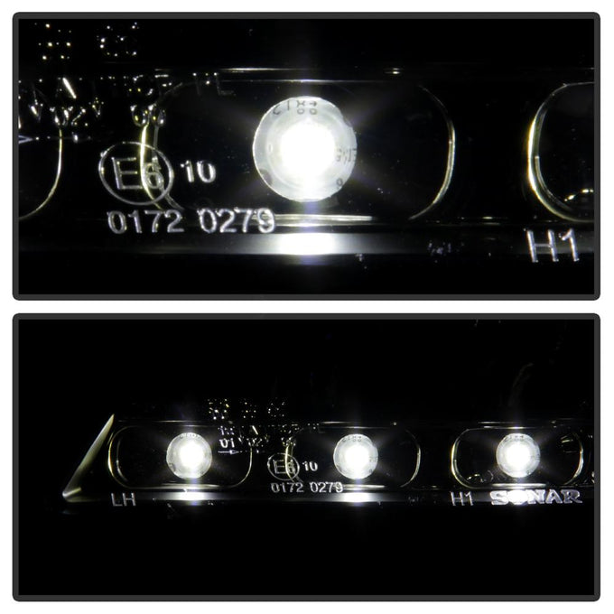DRL Black Projector Headlights <br>05-10 Mercedes-Benz SLK350 SLK55 AMG SLK200
